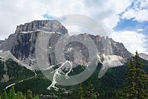 Beautiful view on the Sella Group and Piz Ciavazes, Italy