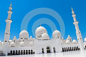 Beautiful view of Sheikh Zayed mosque with blue sky