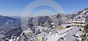 Beautiful View of Shimla City After a Snowfall