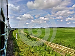 Beautiful view of sky from train