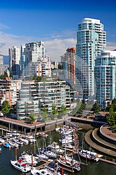 Beautiful view: The Skyline of Vancouver / British Columbia / Canada - Granville Island