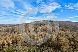 Beautiful view on Small Carpathian mountain range as seen from Pajstun castle