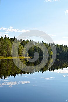 Beautiful view of small lake MakkarajÃÂ¤rvi in Tampere, Finland