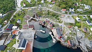 Beautiful view of small village Moskenes in Norway. Lofoten. photo