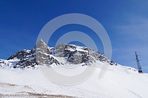 Beautiful view of snow mountain at Julier pass , Switzerland photo
