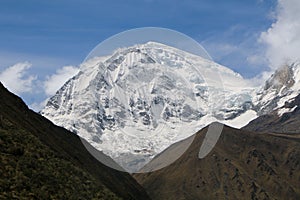 Beautiful view of snowy mountain peaks