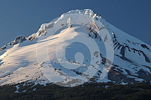 Beautiful view of snowy top of Mount Hood, Oregon