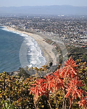 Beautiful View of South Bay Beaches Seen From up High on the Palos Verdes Peninsula, Los Angeles County, California
