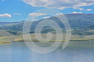 Beautiful view of Stagecoach Reservoir in the Colorado Rocky Mountains.