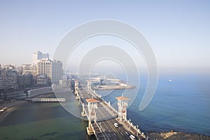 Beautiful view of the Stanley Bridge in Alexandria