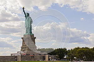 Beautiful view of Statue of Liberty on New York\'s Liberty Island.