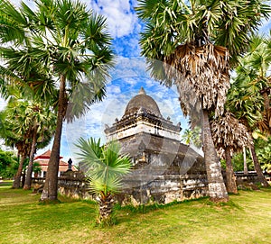 Beautiful view of stupa in Wat Visounnarath. Laos.