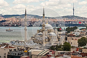 Beautiful view of Suleymaniye Mosque and its surroundings in Istanbul, Turkey.
