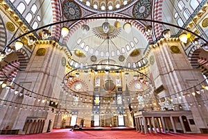 Beautiful view of the Suleymaniye Mosque, Suleymaniye Camii, in Istanbul