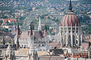 Beautiful view of summer Budapest. Hungary. Panorama.