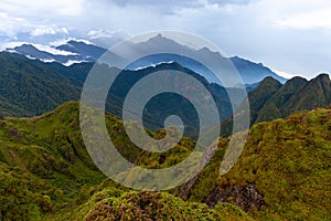 Beautiful view from the summit of the Fansipan Mountain, Sapa, V