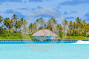 Beautiful view of Sun Siyam Olhuveli resort Maldives