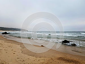 A beautiful view of Sunny Beach in Portugal