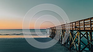 Beautiful view of a sunrise over Isle of Palms beach in Charleston photo