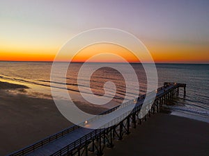 Beautiful view of a sunrise over Isle of Palms beach in Charleston photo