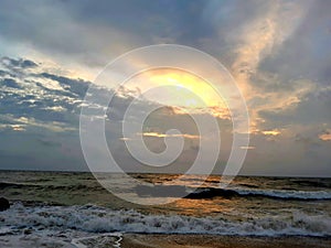 Beautiful view of sunset at Calido beach ,Sri lanka photo