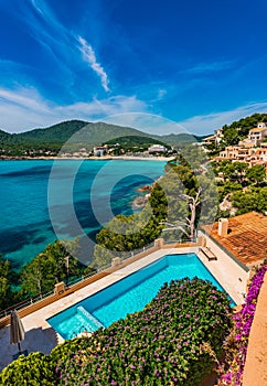 Coast landscape of Canyamel tourist resort, Majorca Spain