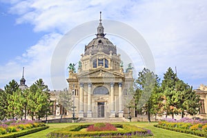 Beautiful view of the Szchenyi baths in Budapest, Hungary photo