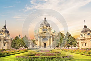 Beautiful view of the Szchenyi baths in Budapest, Hungary photo