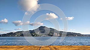 Beautiful view of Tamsui River Estuary Freshwater District, Taiwan