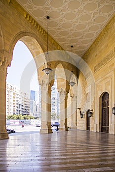 Beautiful view from the terrace of the Muhammad Al-Amin Mosque to the center of Beirut