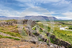 Beautiful view in Thingvellir National Park, Southern Iceland