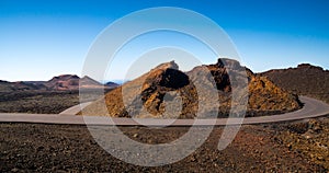 Beautiful view of Timanfaya National park in Lanzarote island, Spain, Europe - volcanic landscape