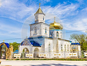 Beautiful view to Kalarashovsky Holy-Uspensky woman monastery in sany sammer day. Convent located on the right Bank of