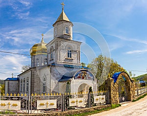 Beautiful view to Kalarashovsky Holy-Uspensky woman monastery in sany sammer day. Convent located on the right Bank of