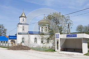 Beautiful view to Kalarashovsky Holy-Uspensky woman monastery in sany sammer day. Convent located on the right Bank of