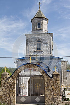 Beautiful view to Kalarashovsky Holy-Uspensky woman monastery in sany sammer day. Convent located on the right Bank of