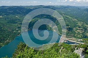 Beautiful view to Perucac lake and Bajina Basta dam photo