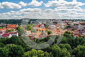 Beautiful View To Vilnius Old Town From Gediminas Castle Tower