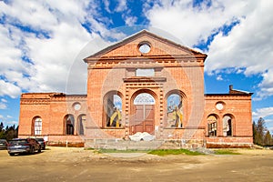 Beautiful view to Yakkima kircha (church) ruins which nowadays City of Angels Museum Lahdenpohja. Birds eye view