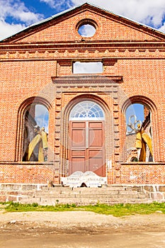 Beautiful view to Yakkima kircha (church) ruins which nowadays City of Angels Museum Lahdenpohja. Birds eye view