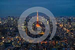 beautiful view of tokyo city with tokyo tower