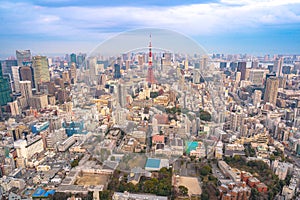 beautiful view of tokyo city with tokyo tower