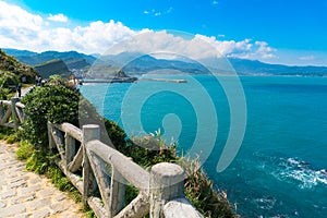 Beautiful View on top of the Cliff in Yehliu Geopark, Taiwan