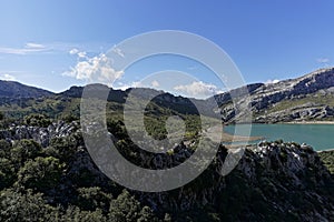 Beautiful view from top of the hill on the sea, postcard idyll