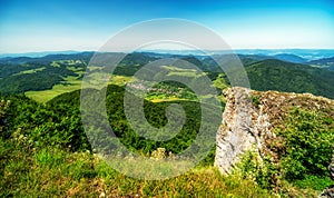 Beautiful view from top of the hill Strazov in Slovakia