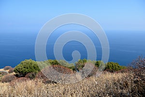 Beautiful view from the top of La Rocca mountain near the town of Cefalu. Italy