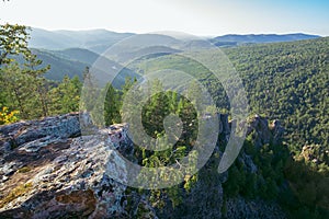 Beautiful view from top of the mountain, Russia, Ural, Bashkortostan.