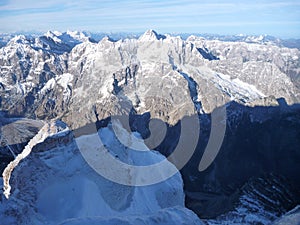 Beautiful view from the top of the mountain watzmann