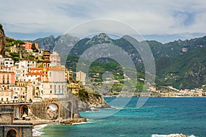 Beautiful view of the town of Atrani, italy