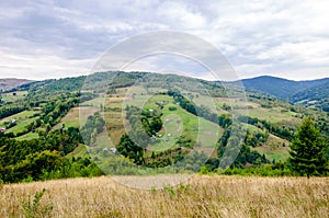 Beautiful view of a Transylvanian mountain landscape and village